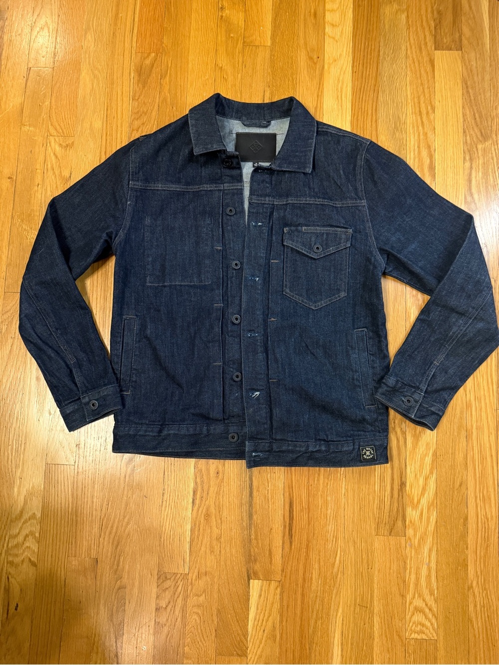 Roark Dark Blue Denim Stretch Trucker Jacket - Men (M)